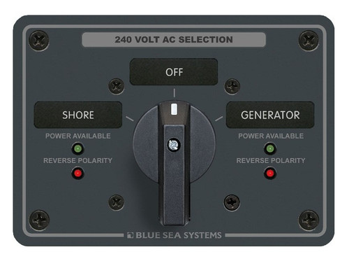 Blue Sea Systems 3-Pole AC Rotary Switch Panel 65 Ampere 2 Positions/OFF - 8363