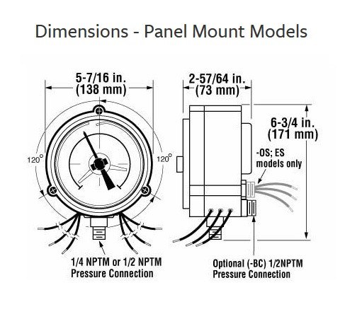 Murphy Panel Mount Swichgage Instrument 45APEF-S-1000