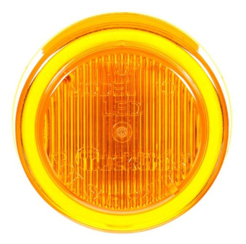 Truck-Lite 10 Series 2 Diode Yellow Round LED Marker Clearance Light Kit 12V with Black Polycarbonate Grommet Mount - Bulk Pkg - 10050Y3