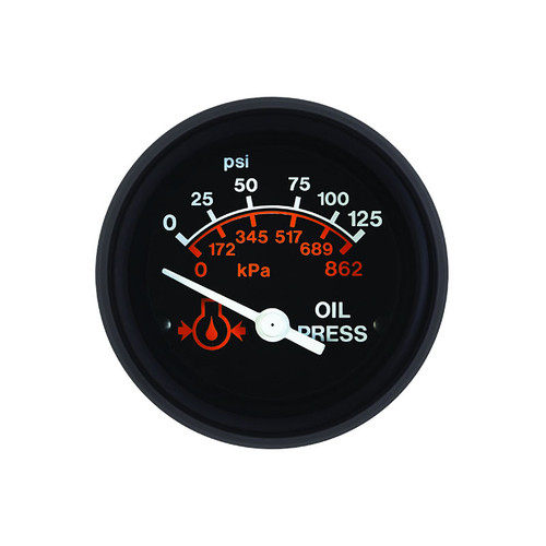 Datcon - Oil Pressure Gauge 0-125 PSI Black 12V - 06395-01