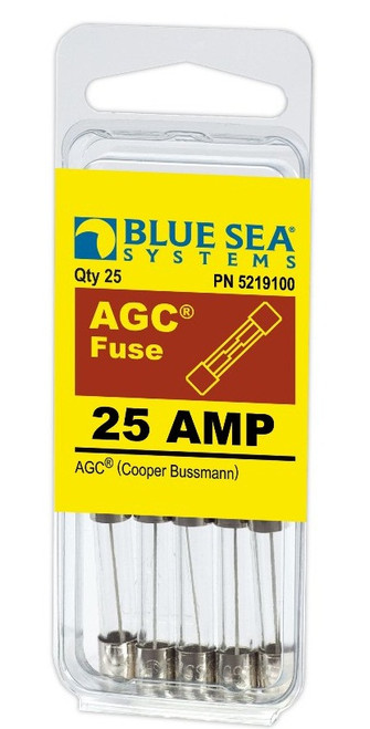 Blue Sea Systems AGC 25 Amp Fuse - Pack 25 - 5219100
