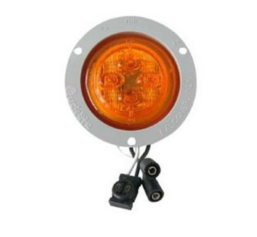 Truck-Lite LED Yellow 10 Series Marker and Clearance PC Rated Gray Flange Kit with Fit N Forget Plug - 10091Y