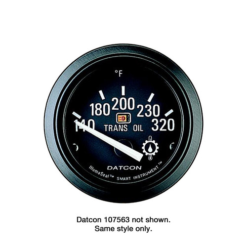 Datcon - Transmission Oil Temperature Gauge 180-350F Black 12V - 107563