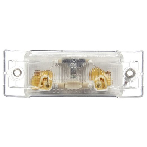 Truck-Lite Super 21 1 Bulb Clear Rectangular Incandescent License Light 12V with 2 Screw Bracket Mount - 21204C