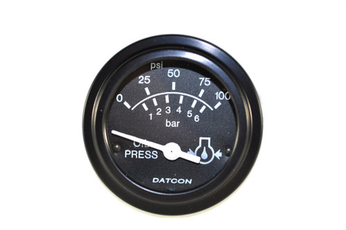 Datcon 0-100 PSI Electrical Oil Pressure Gauge 12V with Black Bezel - 100174