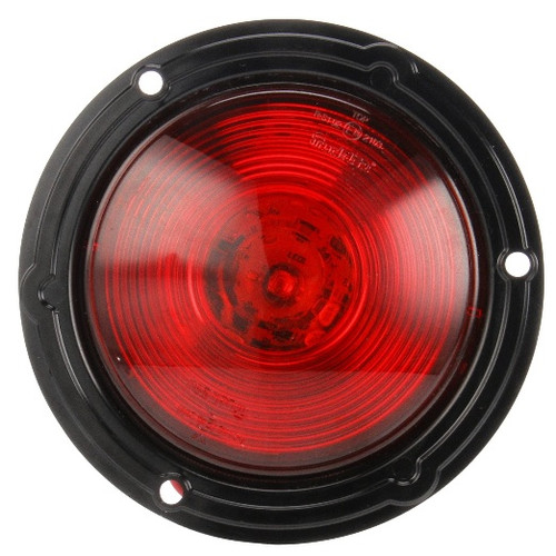 Truck-Lite 44 Series Red Round 1 Diode LED Stop/Turn/Tail Light 12-24V with Black Flange Mount European Approved - 44936R