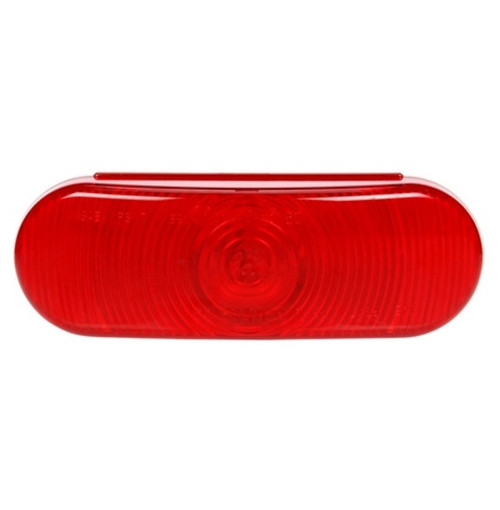 Truck-Lite Super 60 1 Bulb Red Oval Incandescent Auxiliary Turn Signal Light Kit 12V PL-2 with Black Grommet Mount - 60001R