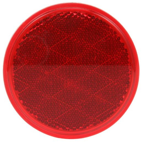 Signal-Stat 3-1/8 in. Red Round Reflector with Adhesive Mount - Bulk Pkg - 47-3 by Truck-Lite