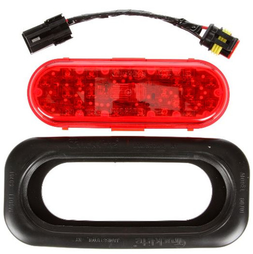 Truck-Lite 60 Series 26 Diode Red Oval Retrofit LED High Mounted Stop Light Kit 12V with Black Grommet Mount - 60060R