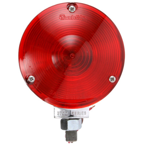 Signal-Stat 1 Bulb 2 Wire 1 Stud Red Round Incandescent Single Face Stripped End Pedestal Light - 3712 by Truck-Lite