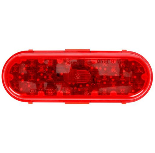 Truck-Lite 60 Series 26 Diode Red Oval LED High Mounted Stop Light Kit 12V with Black Grommet Mount - Pallet of 250 - 60060RP