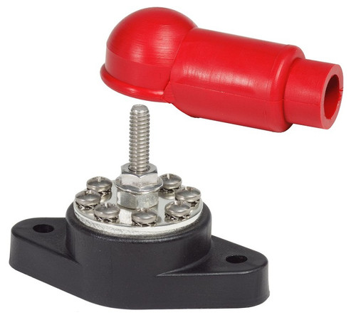 Blue Sea Systems Red PowerPost Plus 48V DC 1/4 in. -20 Stud - 2101