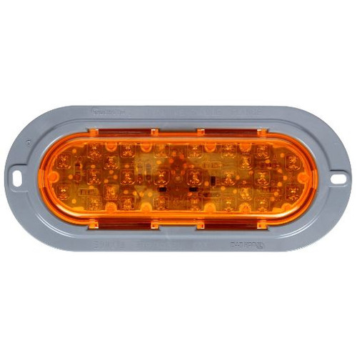 Truck-Lite 60 Series Sequential Arrow 26 Diode Yellow Oval LED Auxiliary Turn Signal Light 12V with Gray Flange Mount - 60272Y