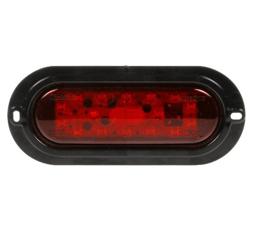 Truck-Lite  60 Series Oval Red LED Stop/Turn/Tail Light 12V 18 Diode with Black Flange Mount - 60356R