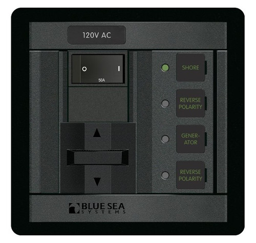 Blue Sea Systems AC Source Selection Panel 120 Volt AC 2 Sources 50A - 1231