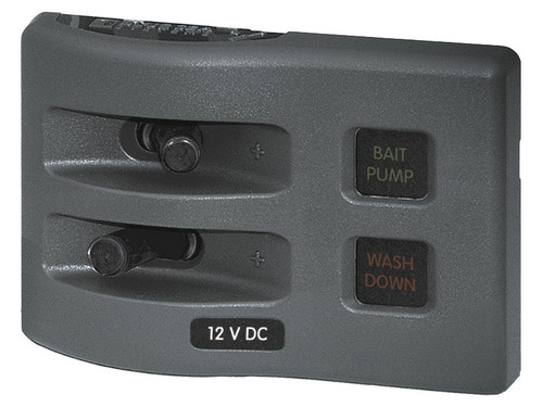Blue Sea Systems WeatherDeck 12V DC Waterproof Fuse Panel in Gray with 2 Positions - 4302