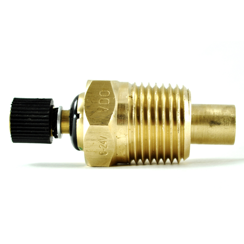 VDO 250F/120C Temperature Sender 6-24V with Knurled Nut Connection and 1/2-14 NPTF Thread - 323-419