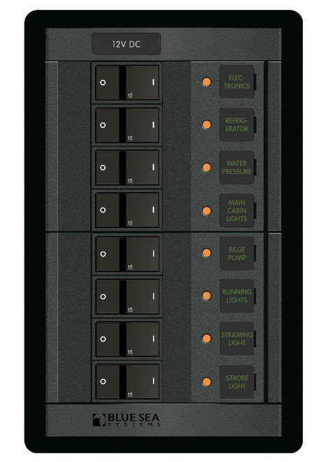 Blue Sea Systems Power Distribution Panel 12 Volt DC with 8 Positions - 1200