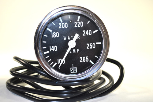 Stewart Warner Water Temperature Gauge 100-265F with Chrome Bezel - 82409-60