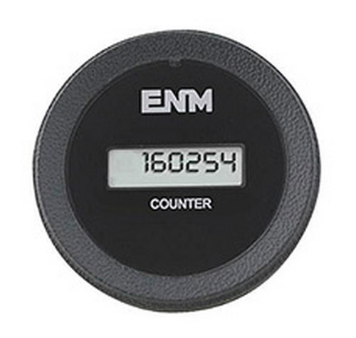 ENM LCD EEPROM Memory Counter 115 to 275V DC with Reset Option and No Holes - Round Case - C44A69C