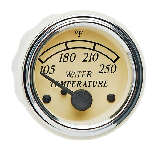 VDO 2-1/16 in. Heritage Chrome 250F Electric Water Temperature Gauge 12V Use with VDO Sender - A2C53402715-S