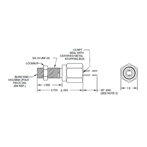 Dynalco Magnetic Pickup/Speed Sensor 1.5 in. 23-33V - M180