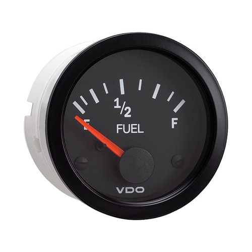 VDO Vision Black Electric Fuel Gauge 12V Use with 240-33 Ohm Sender - 301-105