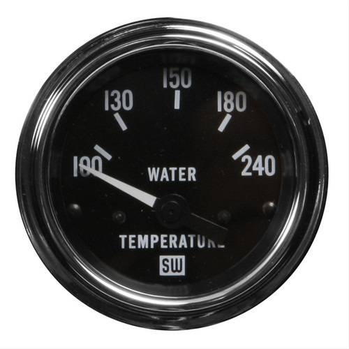 Stewart Warner Water Temperature Gauge 100-240 F Electric Chrome Bezel - 82114