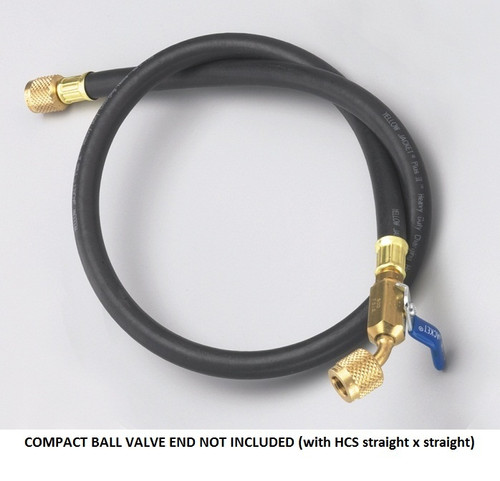 Yellow Jacket PLUS II 1/4 in. Heavy Duty Charging Hose with HCS-48 in. Straight x Straight - Black - 15448