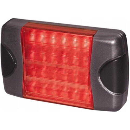 Hella Rectangular LED Tail/Stoplight for Horizontal Surface-Mounting with Red Lens - Bulk Pkg - 980606201