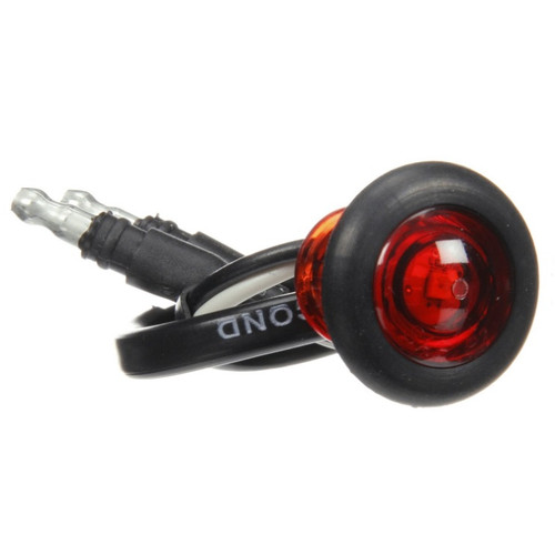 Truck-Lite 33 Series 1 Diode Red Round LED Marker Clearance Light 12V with Black Rubber Grommet Mount - 33050R