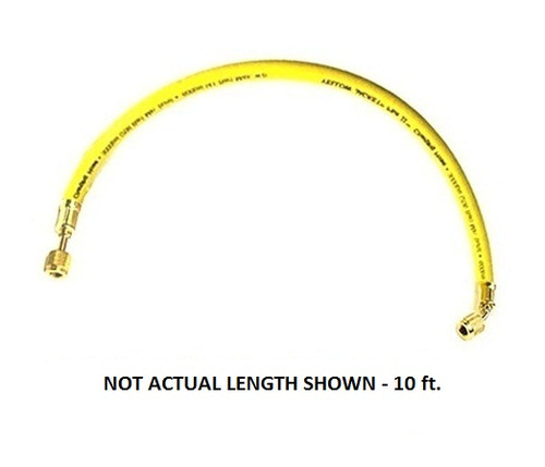 Yellow Jacket PLUS II B 3/8 in. Charging Hose 10 ft. BSA-120 1/4 in. Straight x 1/4 in. 45 Degree - Yellow - 20510
