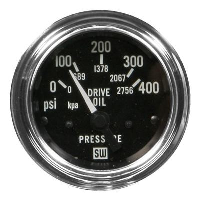 Stewart Warner Oil Pressure Gauge 400 PSI Electric Chrome Bezel - 82136