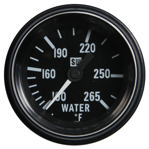 Stewart Warner Heavy-Duty Mechanical Water Temperature Gauge 100-265F 12V 2 1/16 in. - 284B72