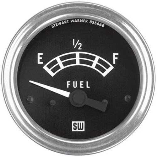 Stewart Warner Fuel Gauge Chrome Bezel 240 Ohm - 82211