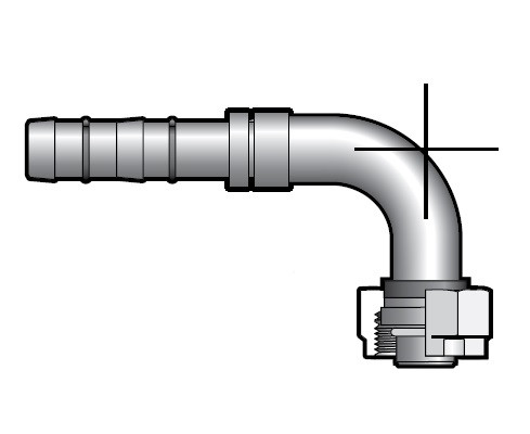 Aeroquip E-Z Clip 90 Degree Female Rotolock Compressor Fitting with No. 10 Hose Size - Red Dot 75R75201 - RD-5-11978-1P