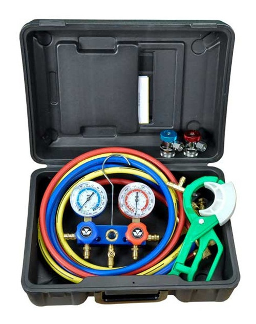 MEI Deluxe Aluminum Side Wheel Manifold Gauge Set R134A - 8754A