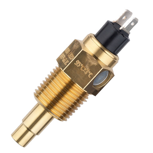 VDO 250F/120C Temperature Sender 6-24V with 230F Warning Contact Point and .250 and .187 Spade Connection - 323-100