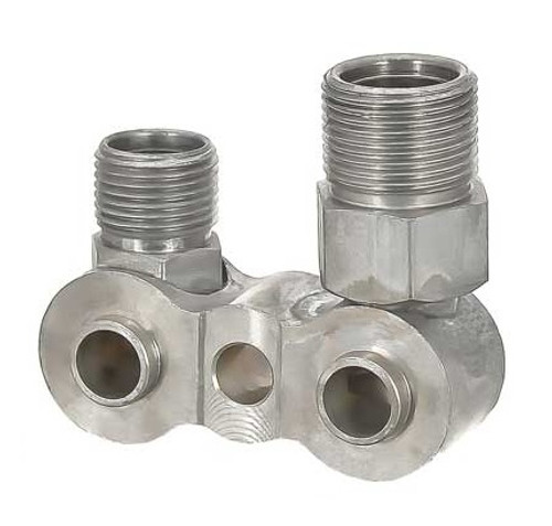 MEI Universal Manifold without Port - No. 10 and No. 12 Male Insert O-Ring Fitting - 5208