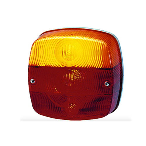 Hella 2578 Series Square Red and Amber Stop/Turn/Tail/License Plate Lamp - 002578701