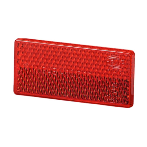 Hella 4412 Red Rectangular Reflex Reflector with Adhesive - Bulk Pkg - 004412021