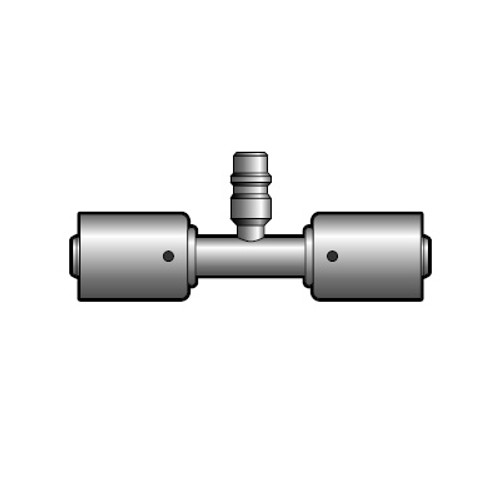 Red Dot 6 x 6 Straight Splicer Steel Fitting with R134a Quick Disconnect Service Port 16mm - 70R2076S / RD-5-7074-0P