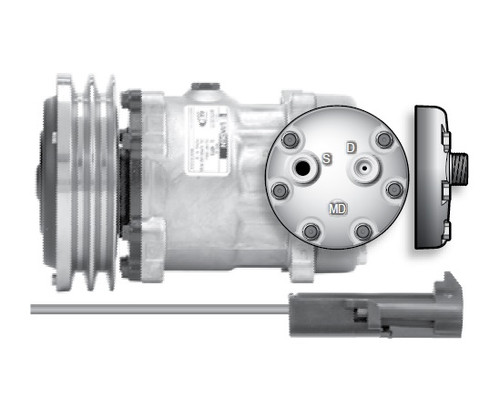 Sanden Compressor SD7H15SHD 24V 152mm A2 Groove R-134a with MD Head Type - 75R84114 / RD-5-11161-0P by Red Dot