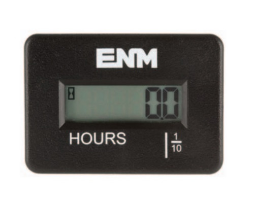 ENM 6-Digit Epoxy Encapsulated EEPROM Memory LCD Hour Meter 115 - 275V DC/AC - Rectangular Case Mount without Holes - T44D69A