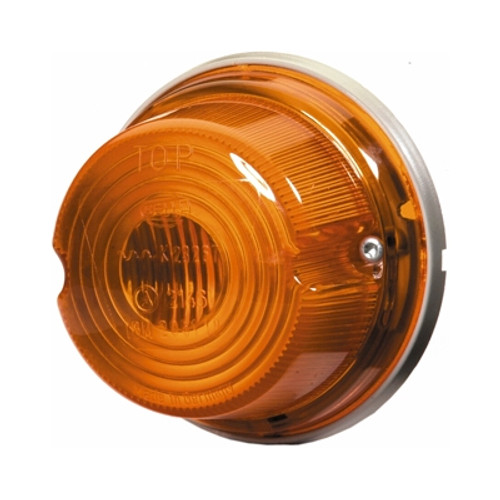Hella 1259 Series Amber Turn Lamp with Chrome Base - 001259611