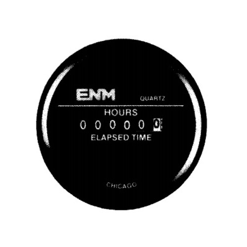 ENM 6-Digit Quartz DC Electronic Hour Meter 12V DC with Internal Switch - Round SAE Bezel - T40A51