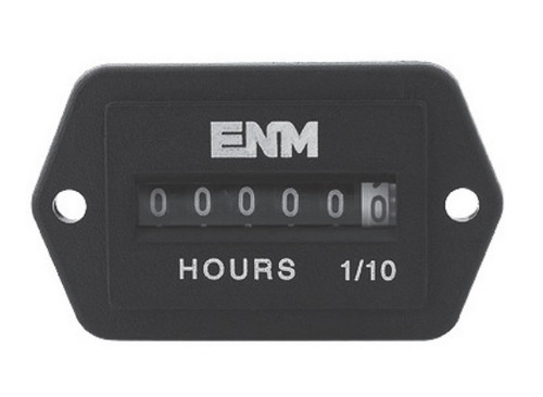 ENM 6-Digit Quartz Electronic Miniature AC Hour Meter I 115V AC - Back of Panel Mount with 2-Holes - T51E2