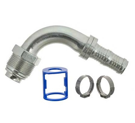 MEI 90 Deg. Male O-Ring Burgaclip Steel Fitting No. 12 x Hose No. 12 Reduced without Port - 4416BC