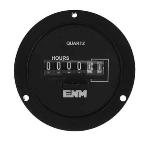 ENM 6-Digit Non-Resettable Electro-Mechanical Hour Meter 120V AC - Front Panel Mount - T55B2B