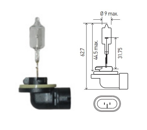 Hella T3.25 800 Series Standard Halogen Bulb 12V 50W - PGJ13 Base - 886